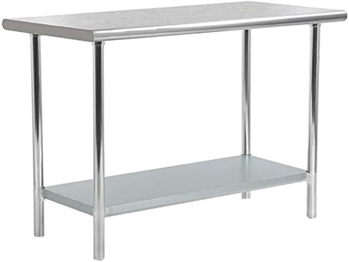 CVS Double Layer Stainless Steel Kitchen Catering Table- Food Prep Workbench Dining Table - Image 2