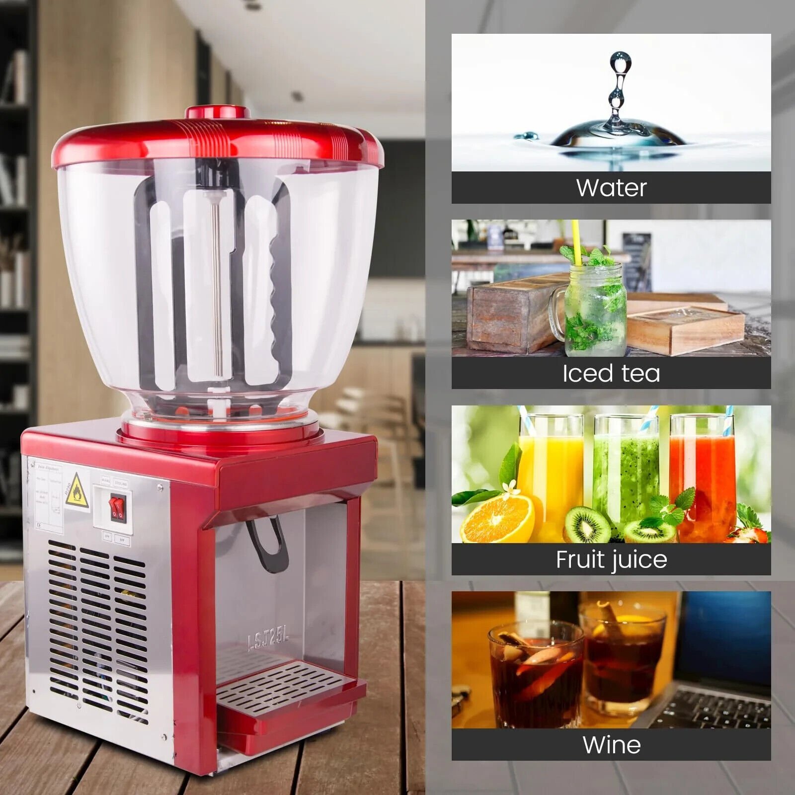 CVS Commercial Beverage Dispenser 25L Automatic Single Cylinder Juice Dispenser - Image 4