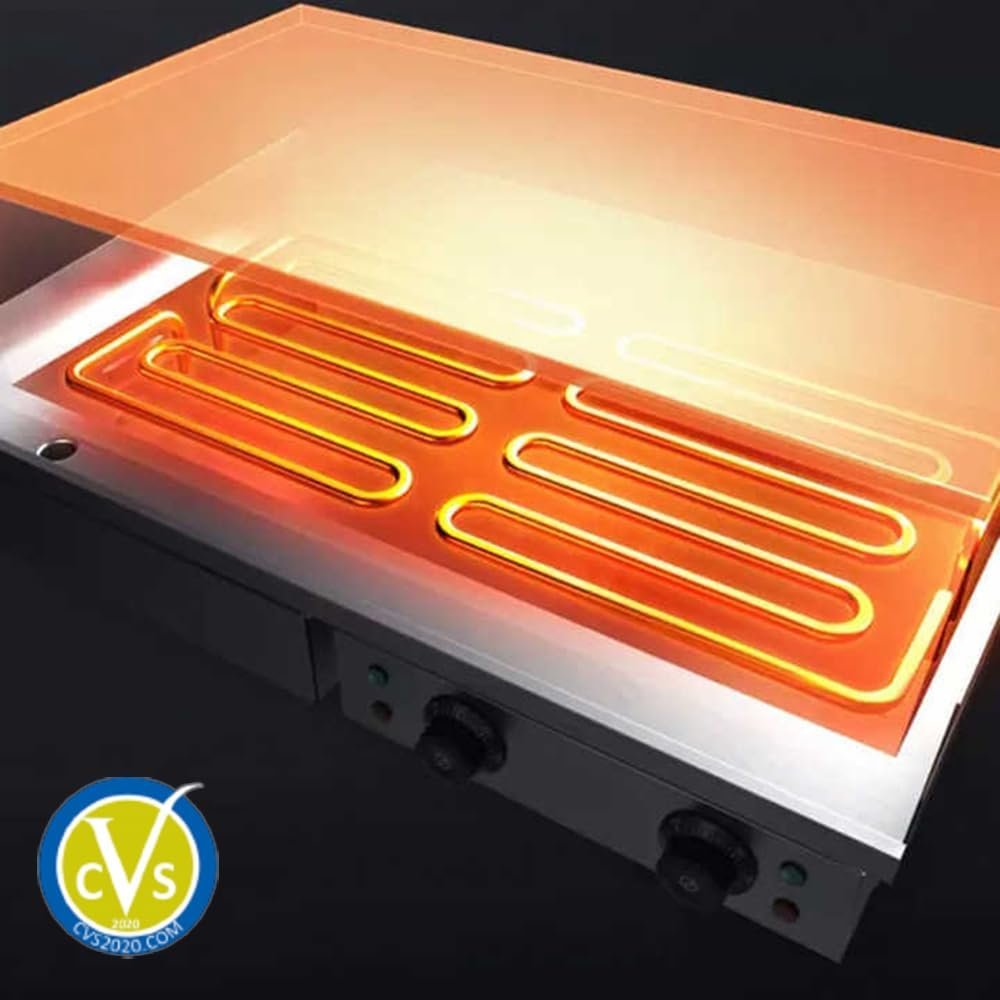 Commercial Electric Double Burner Flat Griddle, 50–300°C – 3000W - Image 3