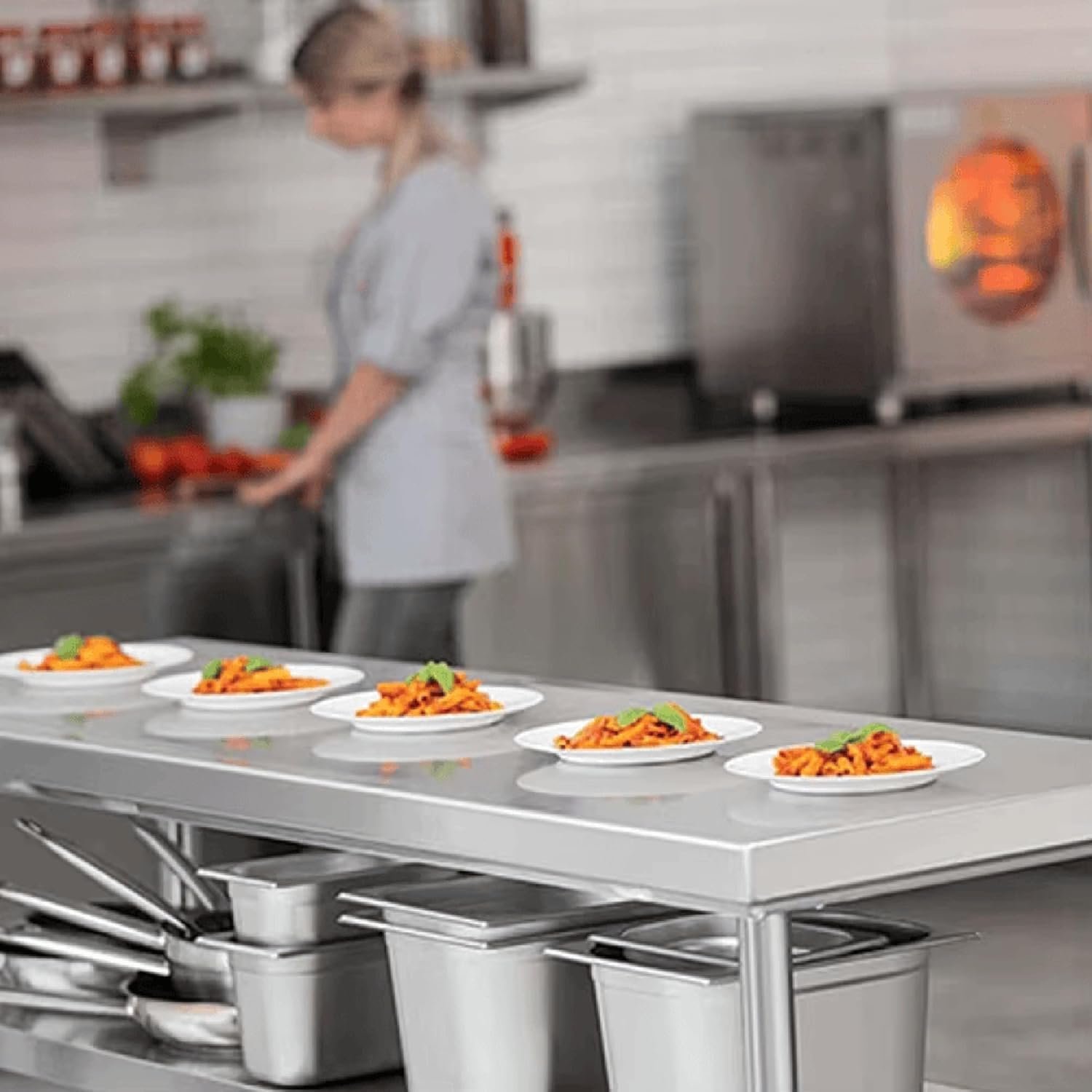 CVS Triple Layer Stainless Steel Heavy Duty Commercial Kitchen Catering Table - Food Prep Workbench Dining Table - Image 7