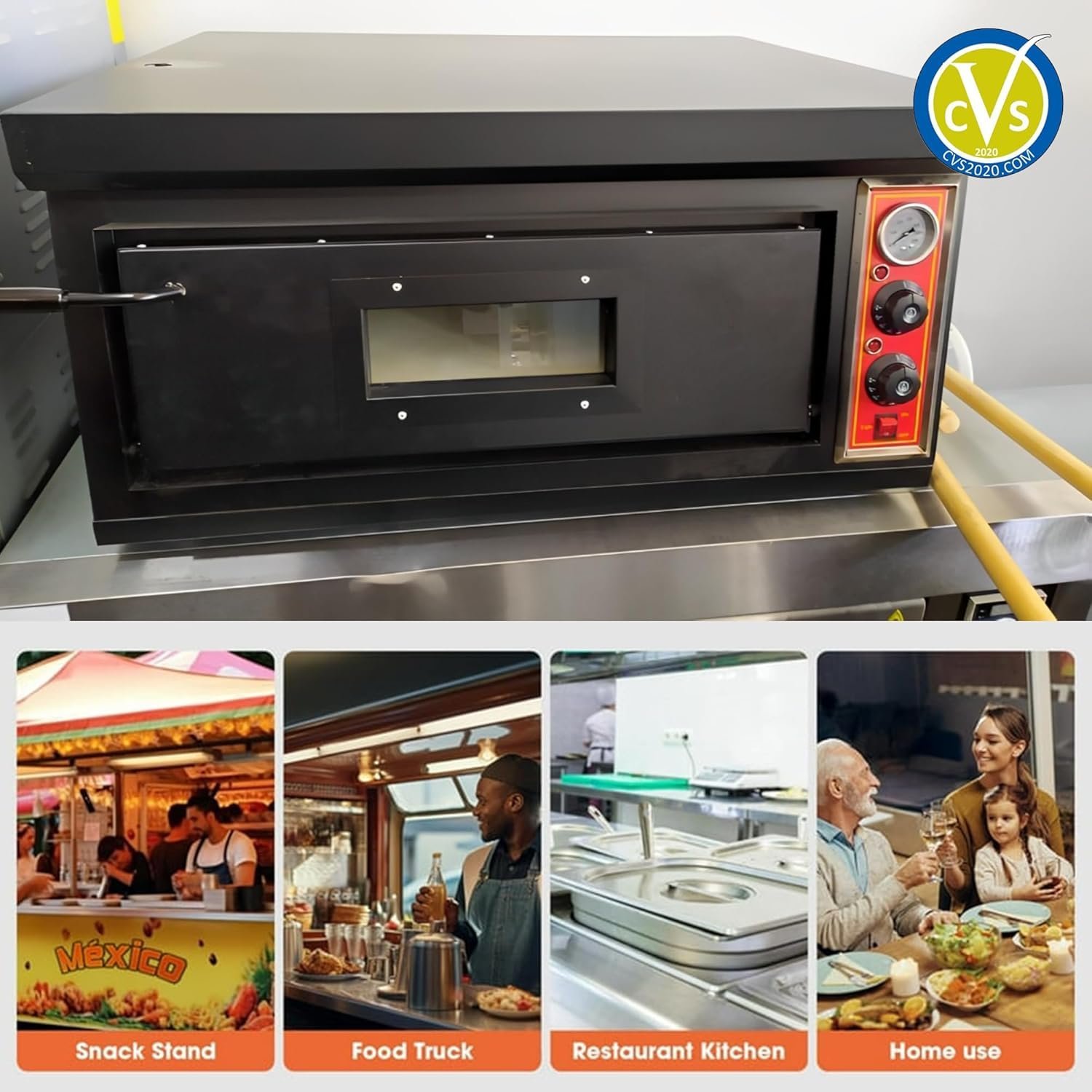 Commercial Gas Pizza Oven Outdoor, 60 x 90 x 15 cm Spacious Chamber, High-Temperature Range 600?C, Efficient Natural Gas Operation - Image 5
