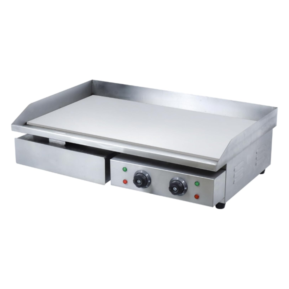 Commercial Electric Double Burner Flat Griddle, 50–300°C – 3000W