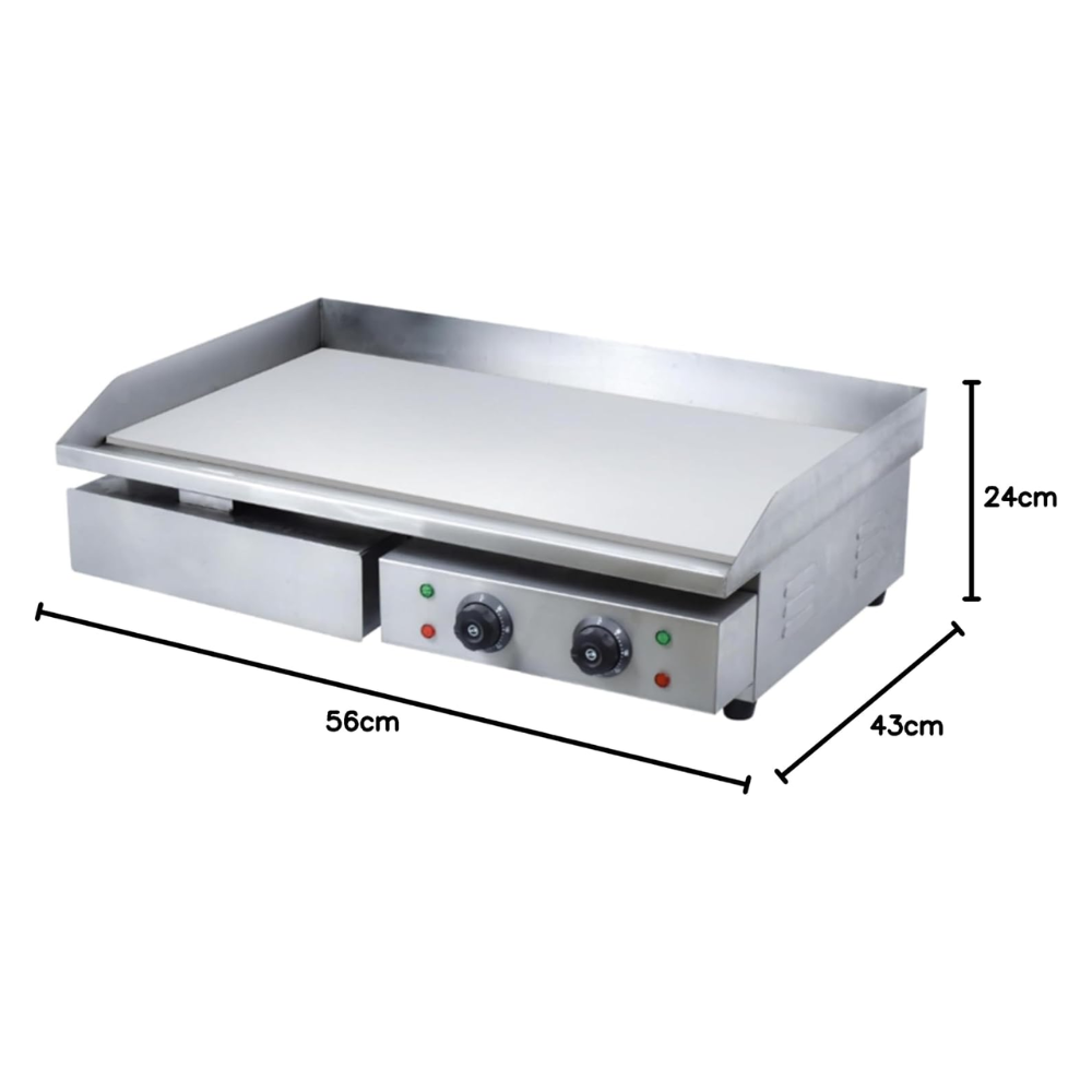 Commercial Electric Double Burner Flat Griddle, 50–300°C – 3000W - Image 5