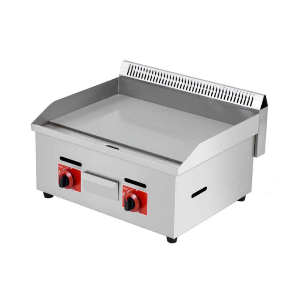 Commercial Gas Double Burner Griddle with Fryer - 50°C to 300°C