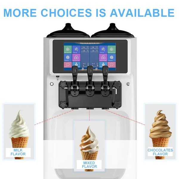 CVS Commercial Countertop Soft Serve Machine 26-32L/H 10" Touch Screen Air Pump - Image 2