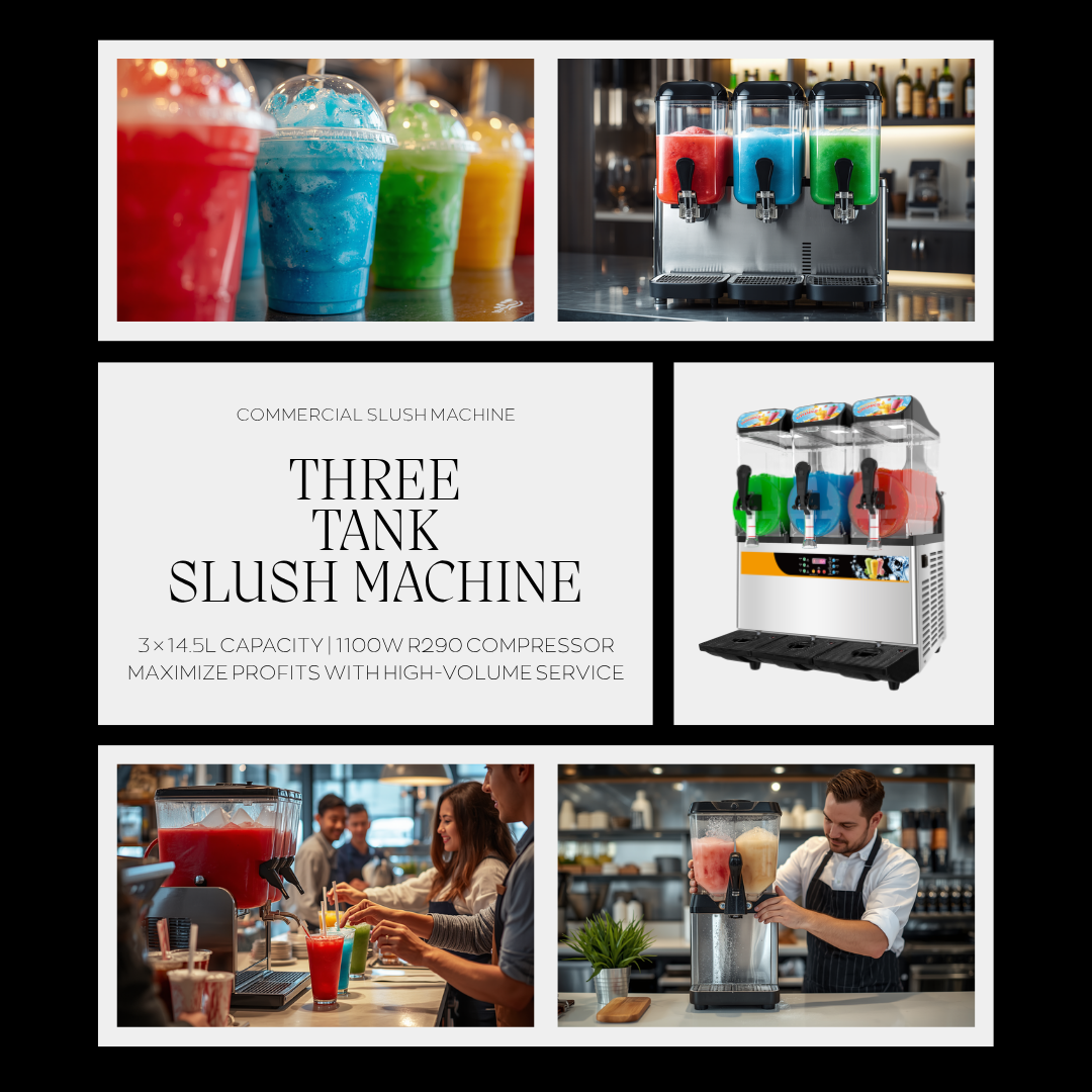 Commercial 3 Tank Slush Machine 3x14.5L Frozen Drink Maker Granita Slushy - Image 3